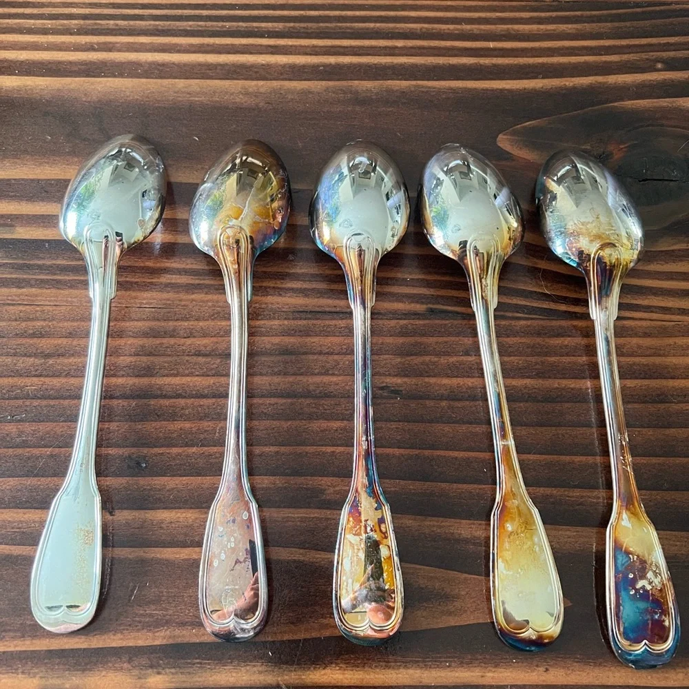 Set of 5 Russian silver spoons 84gr 60gr stamped - Picture 3 of 9